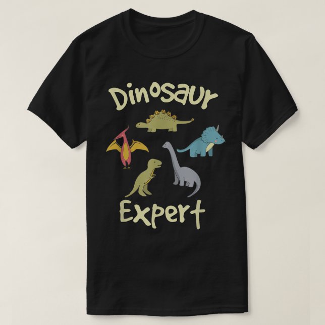 Cute Dinosaur Expert Design T-Shirt (Design Front)
