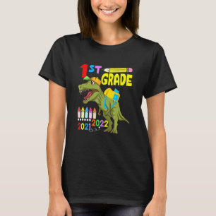 Cute Dinosaur Face Mask 1st Grade Back To School 2 T-Shirt