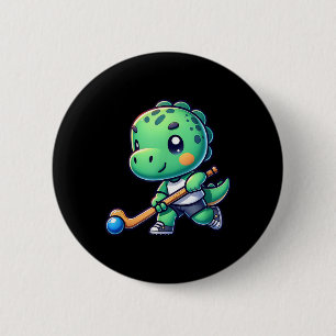 Cute Dinosaur Field Hockey Team Player  6 Cm Round Badge