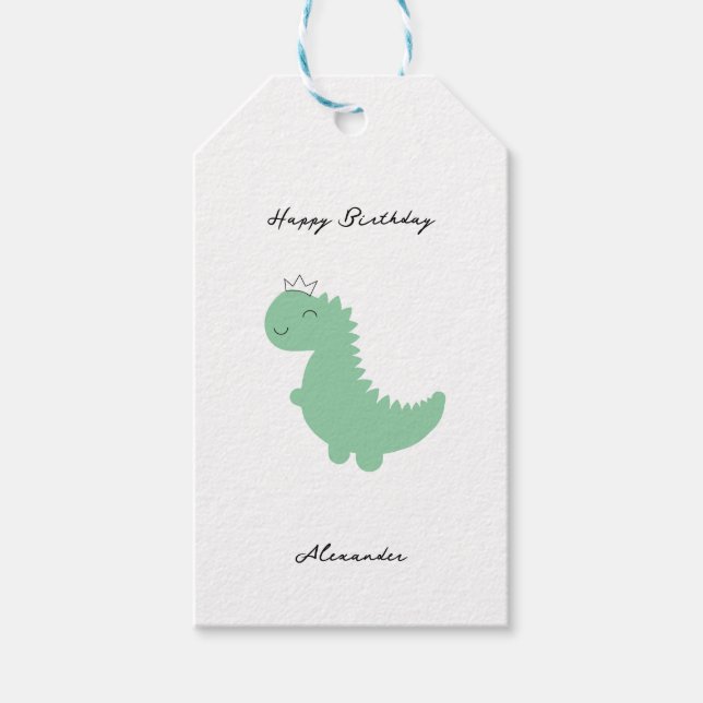 Cute Dinosaur Gift Tag (Front)
