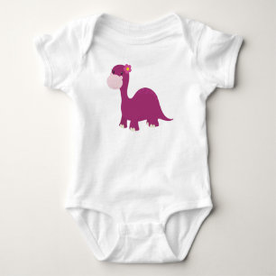Cute Dinosaur, Girl Dinosaur, Pink Dinosaur, Dino Baby Bodysuit