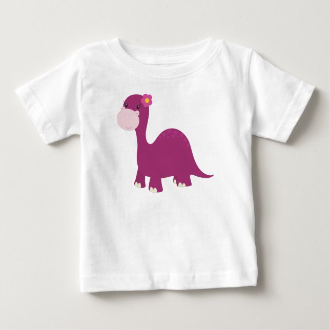 Cute dinosaur, Girl dinosaur, Pink dinosaur, dinos Baby T-Shirt (Front)
