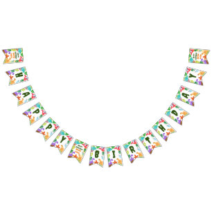 Cute Dinosaur Happy birthday decor  Bunting