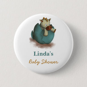 Cute Dinosaur Hatching Baby Shower 6 Cm Round Badge