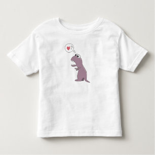 Cute Dinosaur In Love Cartoon Toddler T-Shirt