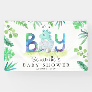 Cute Dinosaur It's a Boy Baby Shower Banner