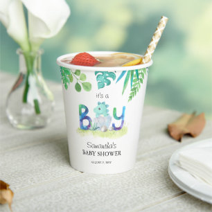 Cute Dinosaur 'It's a Boy' Baby Shower Paper Cups