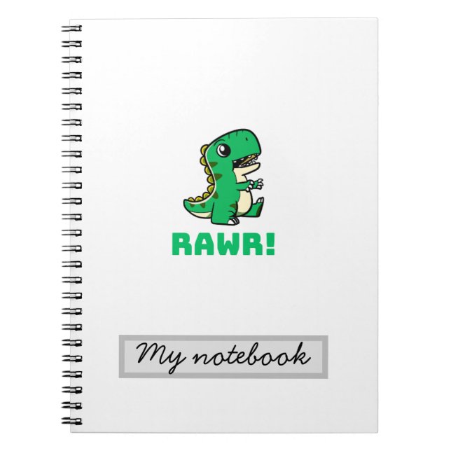 Cute dinosaur journal rawr personalised (Front)