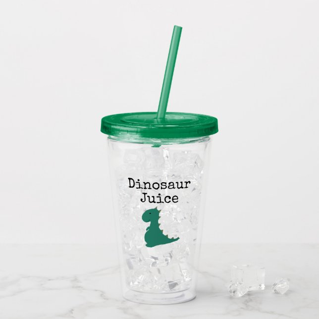 Cute Dinosaur Juice  Acrylic Tumbler (Back Ice)