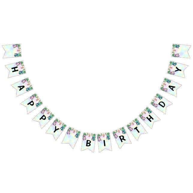 Cute dinosaur jungle School kids Birthday party bo Bunting (All)