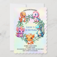 Cute dinosaur jungle School kids birthday party