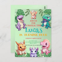 Cute dinosaur jungle School kids Birthday party 