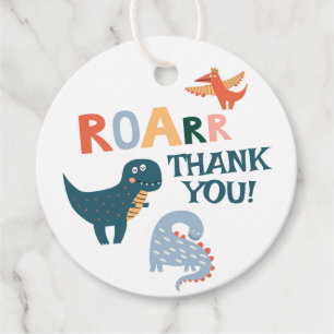 Cute Dinosaur Kids Birthday Party Favour Tags