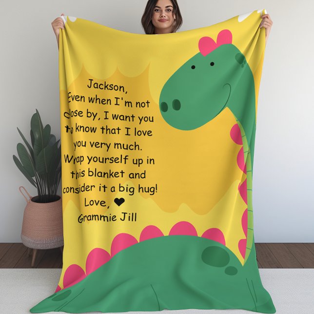 Cute Dinosaur Kids Blanket with Custom Message (Cute Dinosaur Kids Blanket with Custom Message)