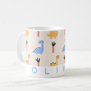 Cute Dinosaur Kids Personalised Name Mug