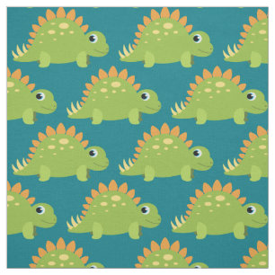 Cute Dinosaur Kids Stegosaurus Cartoon Fabric