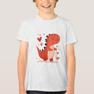 Cute Dinosaur Love Kids T-Shirt Tri-Blend Shirt