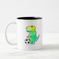 Cute Dinosaur Loves Soccer Watercolor