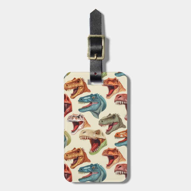 Cute Dinosaur Luggage Tags (Front Vertical)