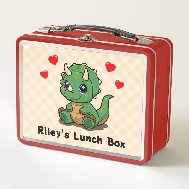 Cute Dinosaur Lunch Box – Add Name (Front)