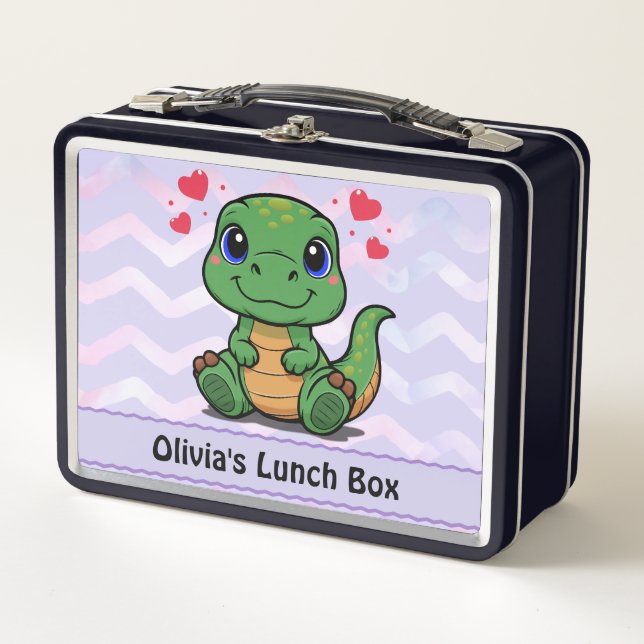 Cute Dinosaur Lunch Box – Add Name (Front)