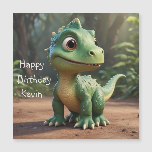 Cute Dinosaur Magnetic Card (Front)