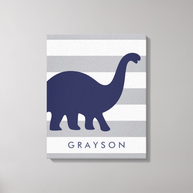 Cute Dinosaur Nursery Wrapped Canvas - Wall Art (Front)