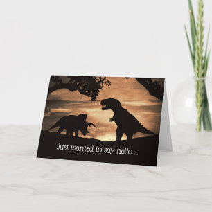 Cute  Dinosaur Old Friendship Hello Card