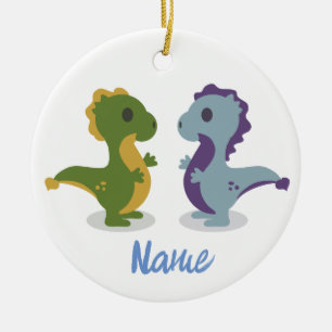 Cute Dinosaur Pair Thunder_Cove  Ceramic Tree Decoration