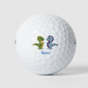 Cute Dinosaur Pair Thunder_Cove Golf Balls
