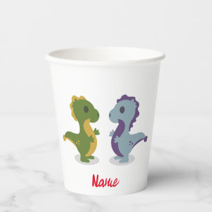 Cute Dinosaur Pair Thunder_Cove Paper Cups