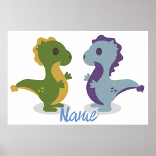 Cute Dinosaur Pair Thunder_Cove Poster