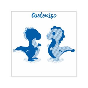 Cute Dinosaur Pair Thunder_Cove Self-inking Stamp