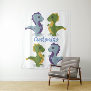 Cute Dinosaur Pair Thunder_Cove  Tapestry