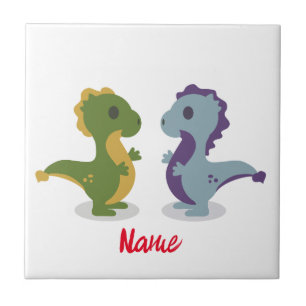 Cute Dinosaur Pair Thunder_Cove  Tile