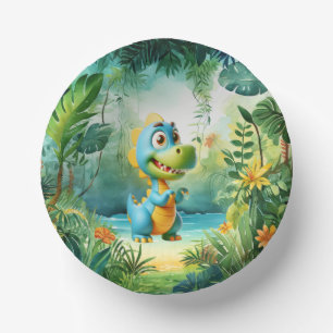 Cute Dinosaur Paper Bowl Plate