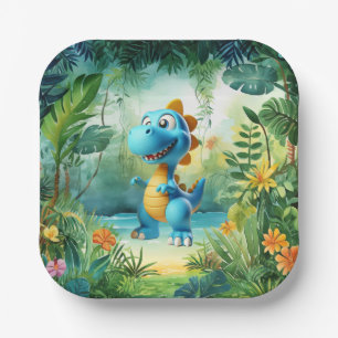 Cute Dinosaur Paper Plate