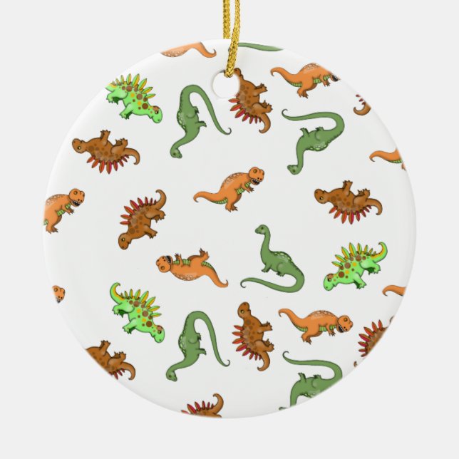 Cute Dinosaur Pattern Ceramic Tree Decoration (Front)