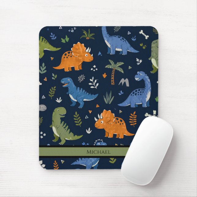 Cute Dinosaur Pattern Colorful  Mouse Pad (With Mouse)