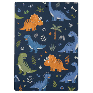 Cute Dinosaur Pattern Colourful Clipboard