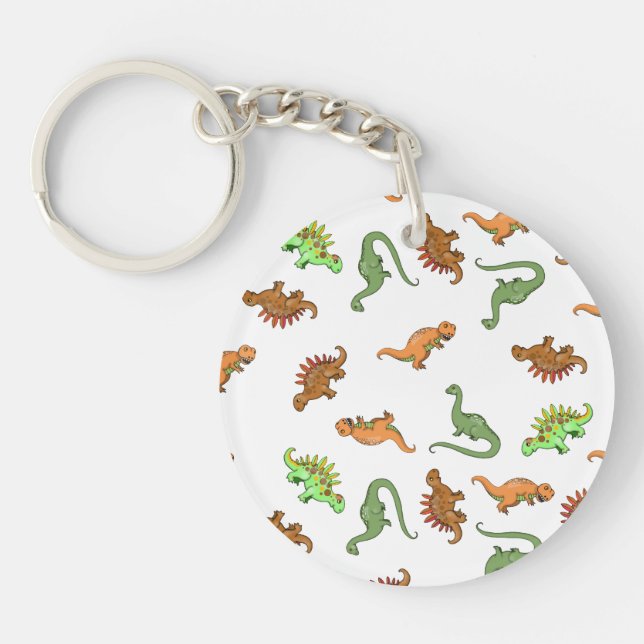 Cute Dinosaur Pattern Key Ring (Front)