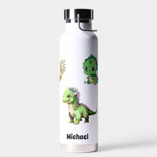 Cute Dinosaur Pattern Kids Personalized Name Water Bottle