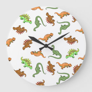 Cute Dinosaur Pattern Large Clock