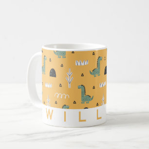Cute Dinosaur Pattern Mug Personalised Kids Gift