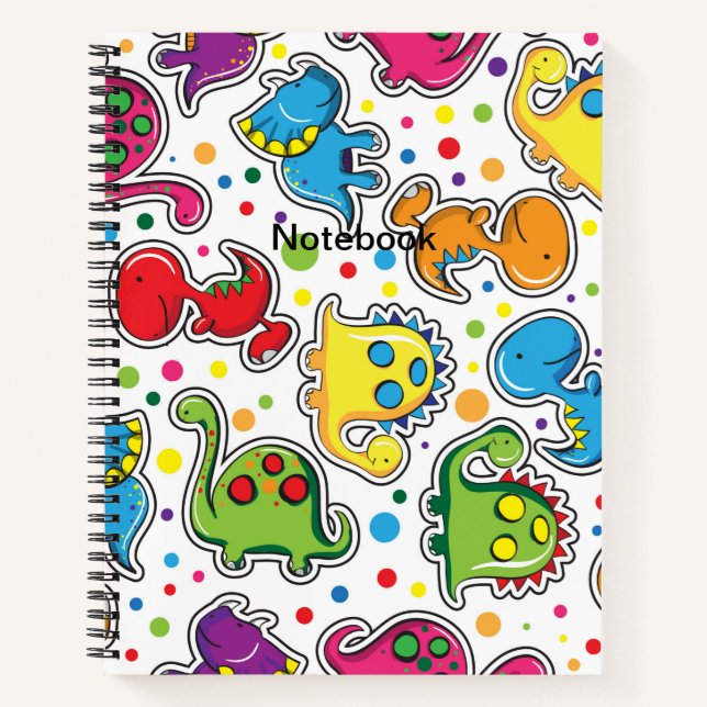 Cute Dinosaur Pattern Notebook (Front)