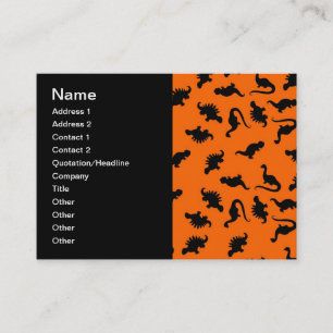 Cute Dinosaur Pattern on Orange Business Card