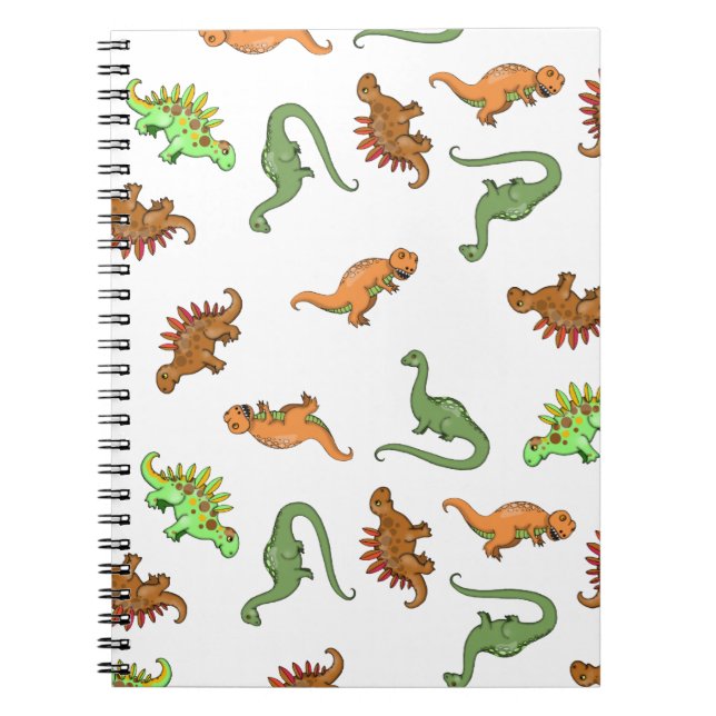 Cute Dinosaur Pattern Spiral Notebook (Front)