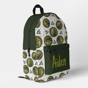Cute Dinosaur Pattern with Name Printed Backpack