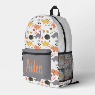 Cute Dinosaur Pattern with Name Printed Backpack