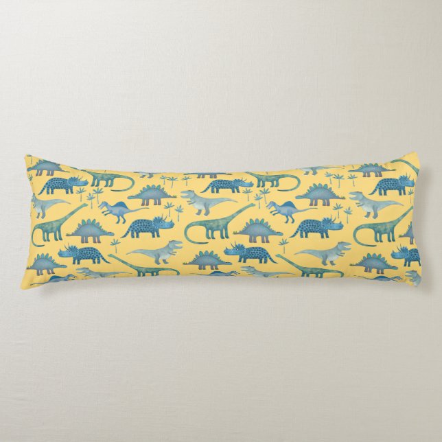 Cute Dinosaur Pattern Yellow Body Cushion (Front)